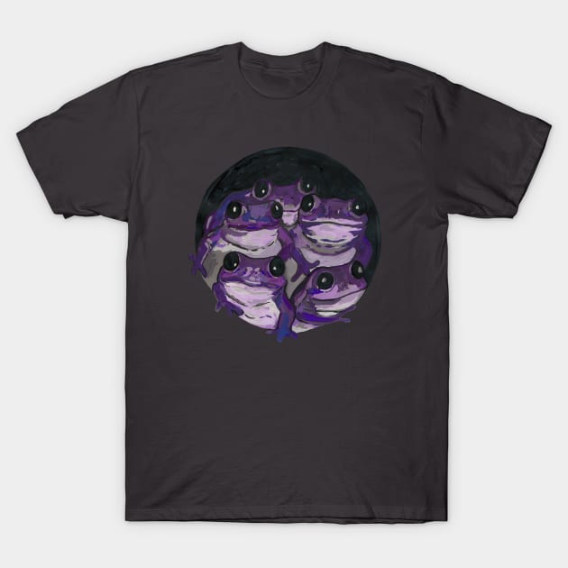 Purple frogs T-Shirt by deadblackpony